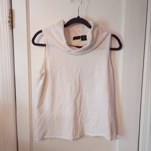 Ivory Funnel Neck Knit Tank